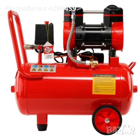 Компресор за въздух, Безмаслен, 24л, 8 bar, 1.2 к.с., Elefant XY2824, снимка 2 - Компресори - 48625793