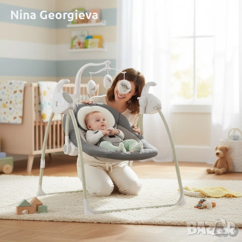 Електрическа люлка за бебе Zizito Hana, снимка 4 - Детски люлки - 53276598