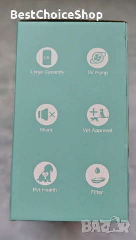Автоматична поилка/фонтан за домашни любимци 2.4L – тиха 5V помпа, снимка 2 - За котки - 53421243