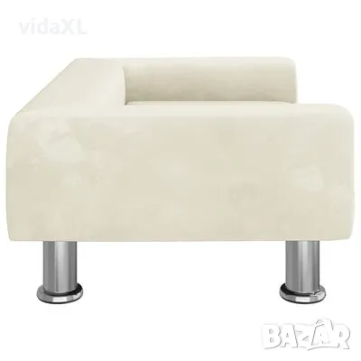 vidaXL Кучешко легло кремаво 70x45x26,5 см кадифе(SKU:171924), снимка 3 - За кучета - 49544410