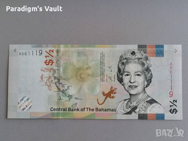 Банкнота - Бахами - 1/2 (половин) долар UNC | 2019г., снимка 1 - Нумизматика и бонистика - 45914321