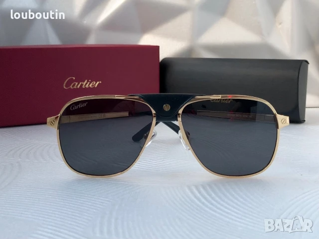Cartier мъжки слънчеви очила с кожа, снимка 6 - Слънчеви и диоптрични очила - 50741509