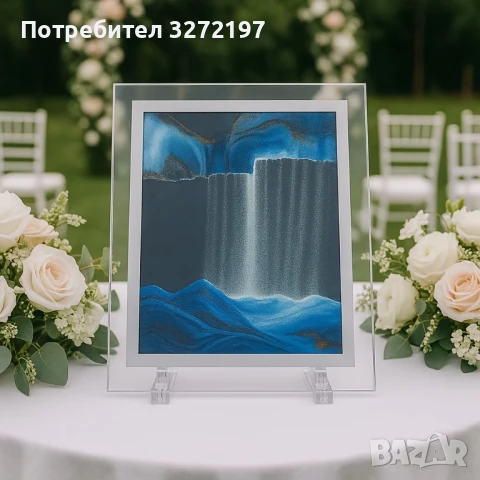 Стъклен пясъчен арт-Стояща динамична 3D картина с движещ се пясък, декорация за дома и офис, снимка 3 - Декорация за дома - 50506669