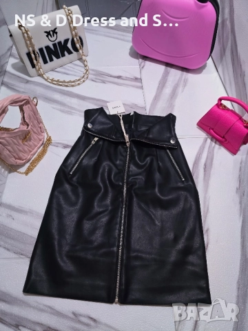 Кожена пола с висока талия , снимка 3 - Поли - 47560199