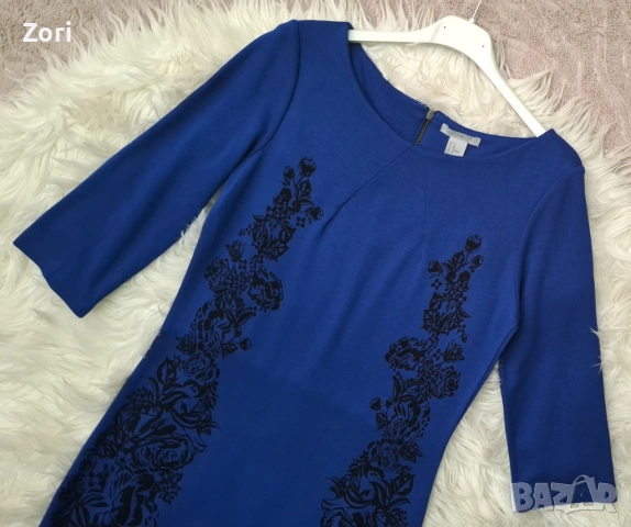 СТИЛНА рокля в кралскосин цвят, снимка 3 - Рокли - 53613415