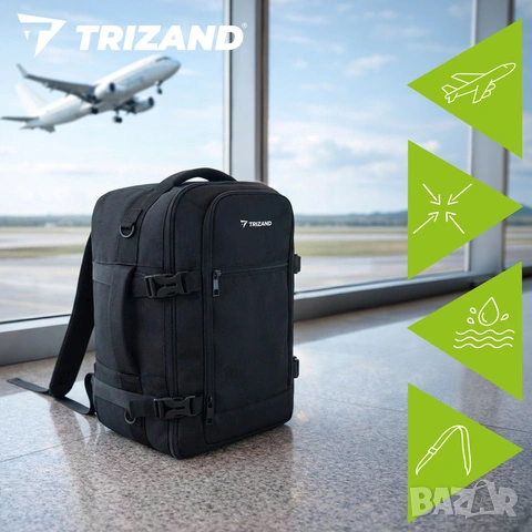 Раница за ръчен багаж в самолет 40x25x20 см / Пътна чанта - 2 цвята, снимка 10 - Чанти - 53924716