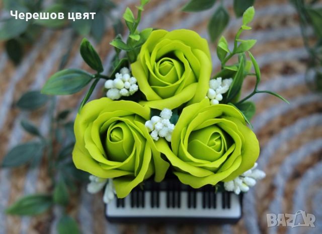 Декорация пиано със сапунени цветя, букет, рози, снимка 9 - Стайни растения - 45256196