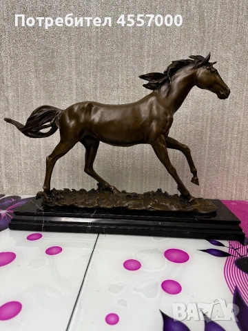 Луксозна бронзова скулптура „Препускащ кон“ – 10 кг, модел на P.J. Mêne