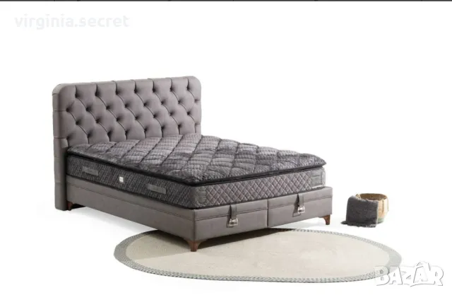 Тапицирано легло с матрак, снимка 3 - Спални и легла - 49769460