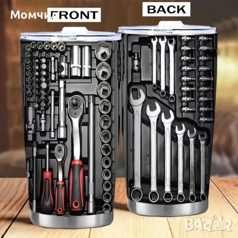 Метална термочаша с графика на инструменти 600мл., снимка 2 - Чаши - 53813811