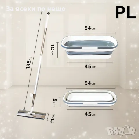 Моп за почистване с микрофибърна подложка, автоматично изцеждане и кофа Код P322, снимка 2 - Мопове, кофи, четки и метли - 49788816