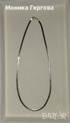 Италианско златно колие тип ,,змия" - плоска плетка.