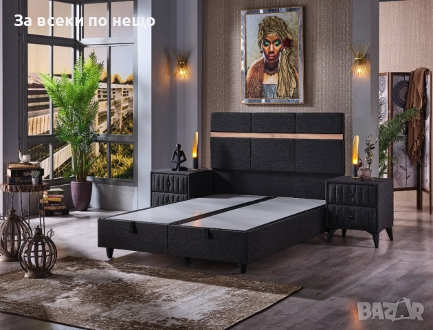 Тапицирано легло ROMA 160/200 с матрак, антрацит Код P1301, снимка 5 - Спални и легла - 51947270