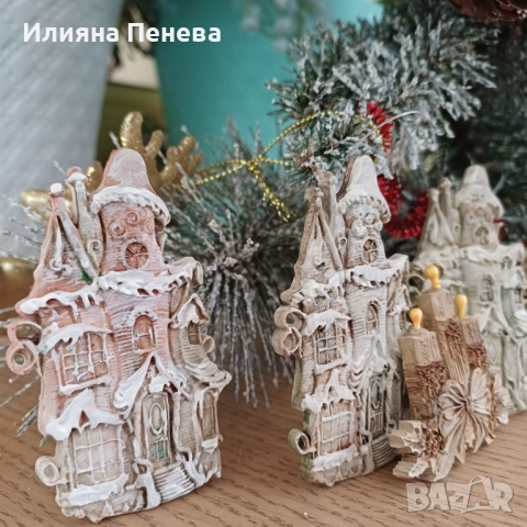 Гипсови къщички и свещници, снимка 1
