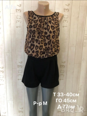 Къс гащеризон "Cameo Rose" с леопардов принт , снимка 2 - Гащеризони - 54114860