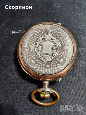 Швейцарски СРЕБЪРЕН джобен часовник 1901г. с позлата - 10 РУБИНА ПРОМОЦИЯ, снимка 13 - Джобни - 48361909