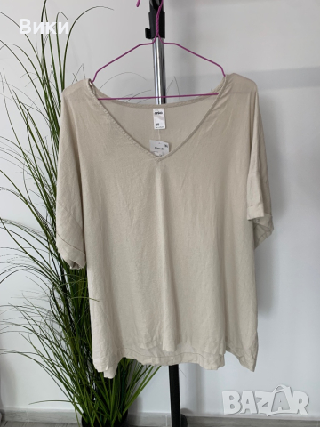 Дамска блуза от лен в размер 2ХЛ, нова с етикет, снимка 1 - Тениски - 44994613