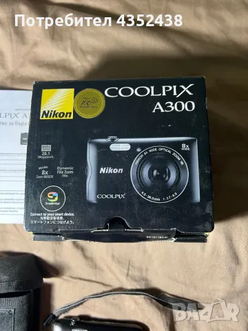 Nikon Coolpix A300 20 MP Point & Shoot Digital Camera с калъф, Black, снимка 1 - Друга електроника - 49030007