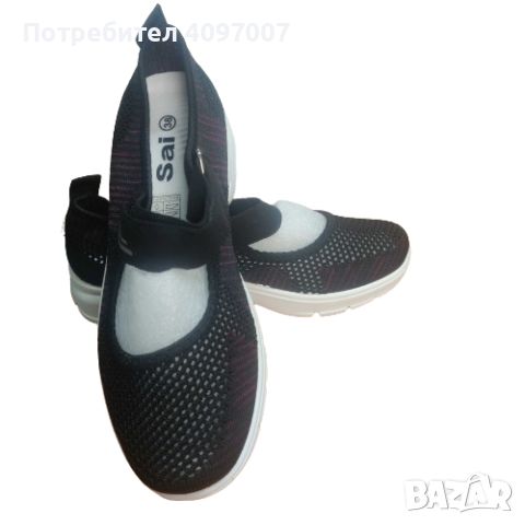 Освежаващ стил: Летни дамски мрежести обувки Sai в черно и бяло, размери: 36-41, снимка 1 - Дамски ежедневни обувки - 46382443