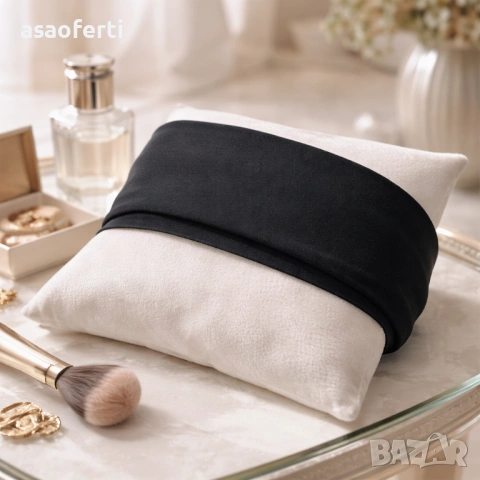 Универсална широка памучна лента за глава – стил и комфорт (черна), снимка 3 - Аксесоари за коса - 53383936