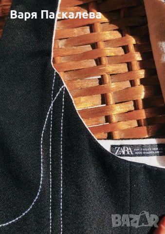 Черен дънков корсет Zara S, снимка 5 - Корсети, бюстиета, топове - 46350003