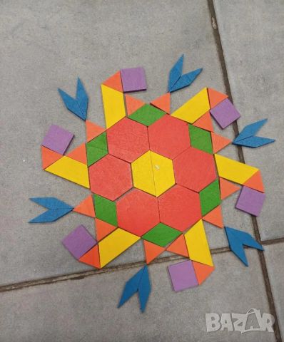 Детски дървен пъзел с геометрични форми от 155 части , снимка 3 - Игри и пъзели - 45709724