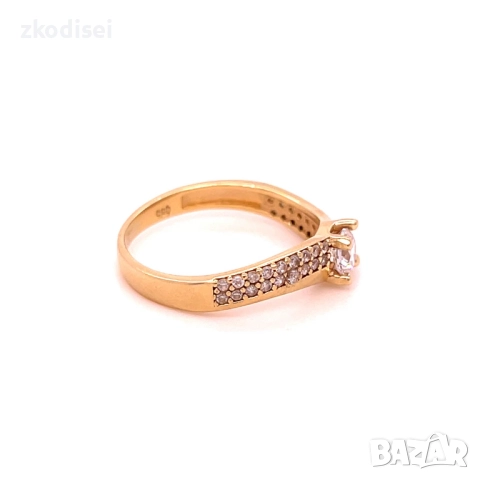 Златен дамски пръстен 2,20гр. размер:54 14кр. проба:585 модел:34863-1, снимка 3 - Пръстени - 52247662