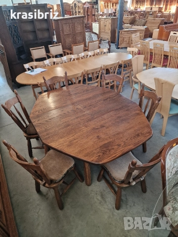 К-т Разтегателна Трапезна Маса-Масив+6бр Стола-внос от Германия!, снимка 2 - Маси - 52824093