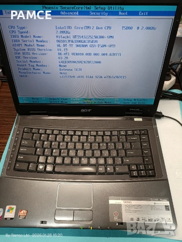 Лаптоп втора ръка Acer Extensa 5630 15.4" (2008г)