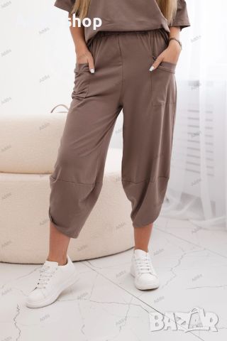 Дамски памучен комплект блуза + панталон, 3цвята , снимка 15 - Комплекти - 45656883