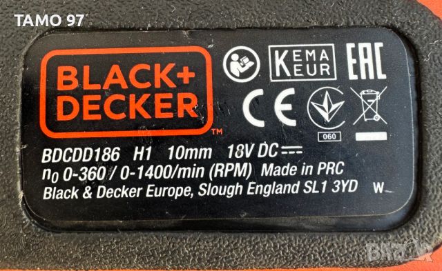 BLACK DECKER BDCDD186 - Акумулаторен винтоверт 18V 1.5Ah, снимка 4 - Винтоверти - 46776361