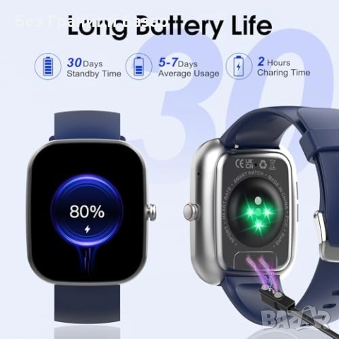 Нов Фитнес смарт часовник с обаждания, крачкомер и дълъг живот на батерията, снимка 7 - Смарт гривни - 52655645