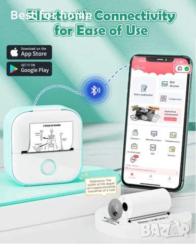 Bluetooth принтер  съвместим с iOS и Android от LabelCreate , снимка 2 - Друга електроника - 50592123