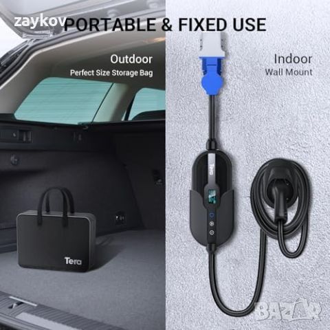 Tera Smart Portable EV Charger 7.6kW Type 2 EV Charger CE & TÜV 32A 240V APP WiFi Bluetooth, снимка 3 - Друга електроника - 46503395