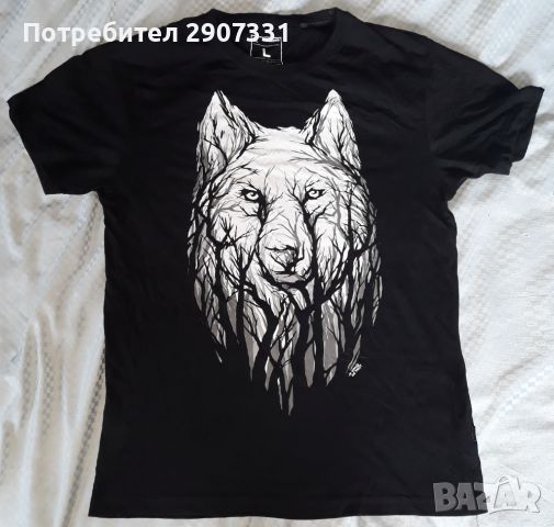 Тениска с вълк. Cropp, снимка 1 - Тениски - 45211453