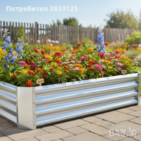Метална поцинкована леха за зеленчуци и цветя - здрава и устойчива, снимка 3 - Градински мебели, декорация  - 53660509