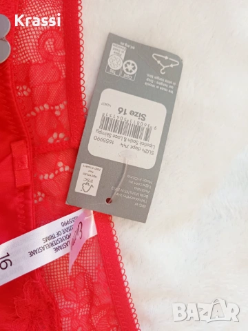 Червени бикини сатен и дантела Xl нови Emerson, снимка 4 - Бельо - 53221676