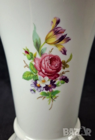 Елегантна порцеланова ваза - Lindner, Германия, снимка 5 - Вази - 53621904