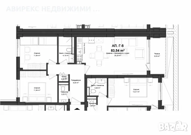 Тристаен апартамент в Гагарин , снимка 3 - Aпартаменти - 47700417