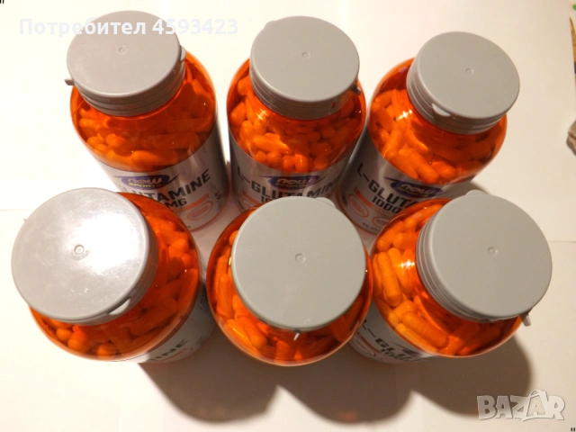 "now foods l-glutamine глутамин 1000mg 240 капсули годност до 09 2026", снимка 2 - Хранителни добавки - 54277112