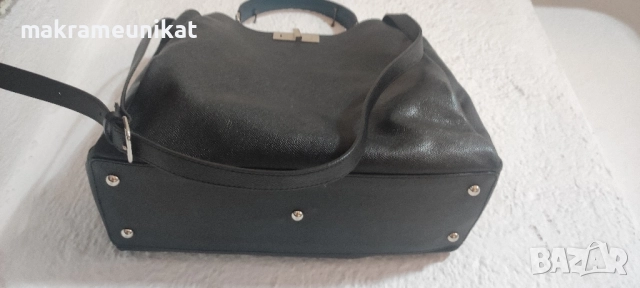 Дамска чанта, голяма, кожа, цвят графит,, снимка 10 - Раници - 46937084
