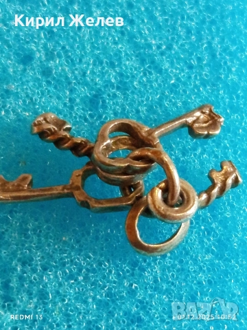 Сребърна висулка ключове майсторска ръчна изработка много красив дизайн 27728, снимка 3 - Колиета, медальони, синджири - 52604490