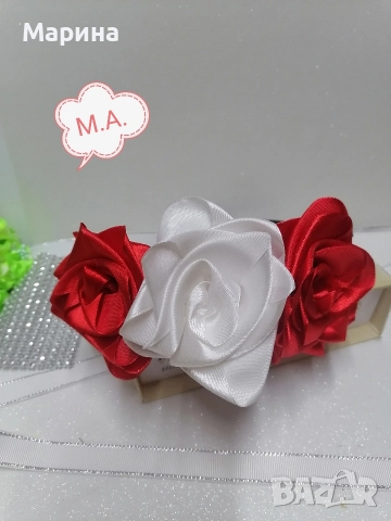 Китка за глава с големи рози, вариант 24, снимка 8 - Аксесоари за коса - 52827720