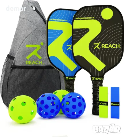 Reach Sports Pickleball комплект – 2 ракети от фибростъкло, 4 топки, чанта за носене, снимка 1 - Други спортове - 48863790