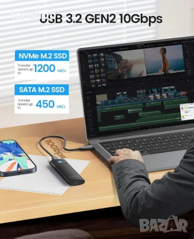 Кутия за SSD Orico PWM2-G2 Type-C M.2 NVMe - PWM2-G2, снимка 6 - Кабели и адаптери - 50493153