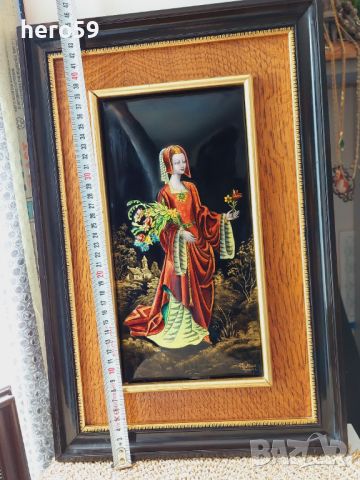 Прекрасна емайлова картина на Лимож (Limoge) перлен емайл, снимка 3 - Картини - 45794021