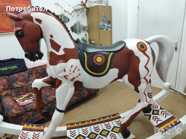 люлеещ кон от дърво, снимка 5 - Декорация за дома - 53520514