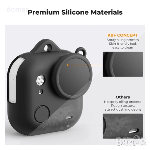 K&F CONCEPT Защитен калъф за Insta360 Go Ultra, силиконов, с капак за обектив, снимка 5 - Чанти, стативи, аксесоари - 52521674