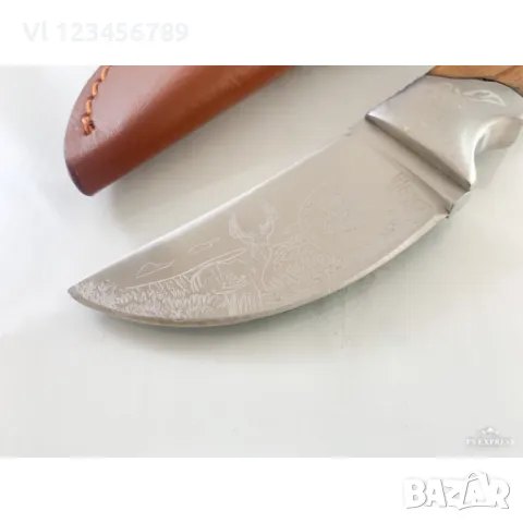 USA Hunting Club Knife Ловен нож масивен фултанг с кожена кания, снимка 2 - Ножове - 48873418