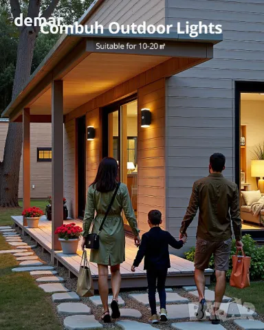 Combuh LED стенни лампи с вграден сензор за движение, снимка 4 - Лед осветление - 49822057